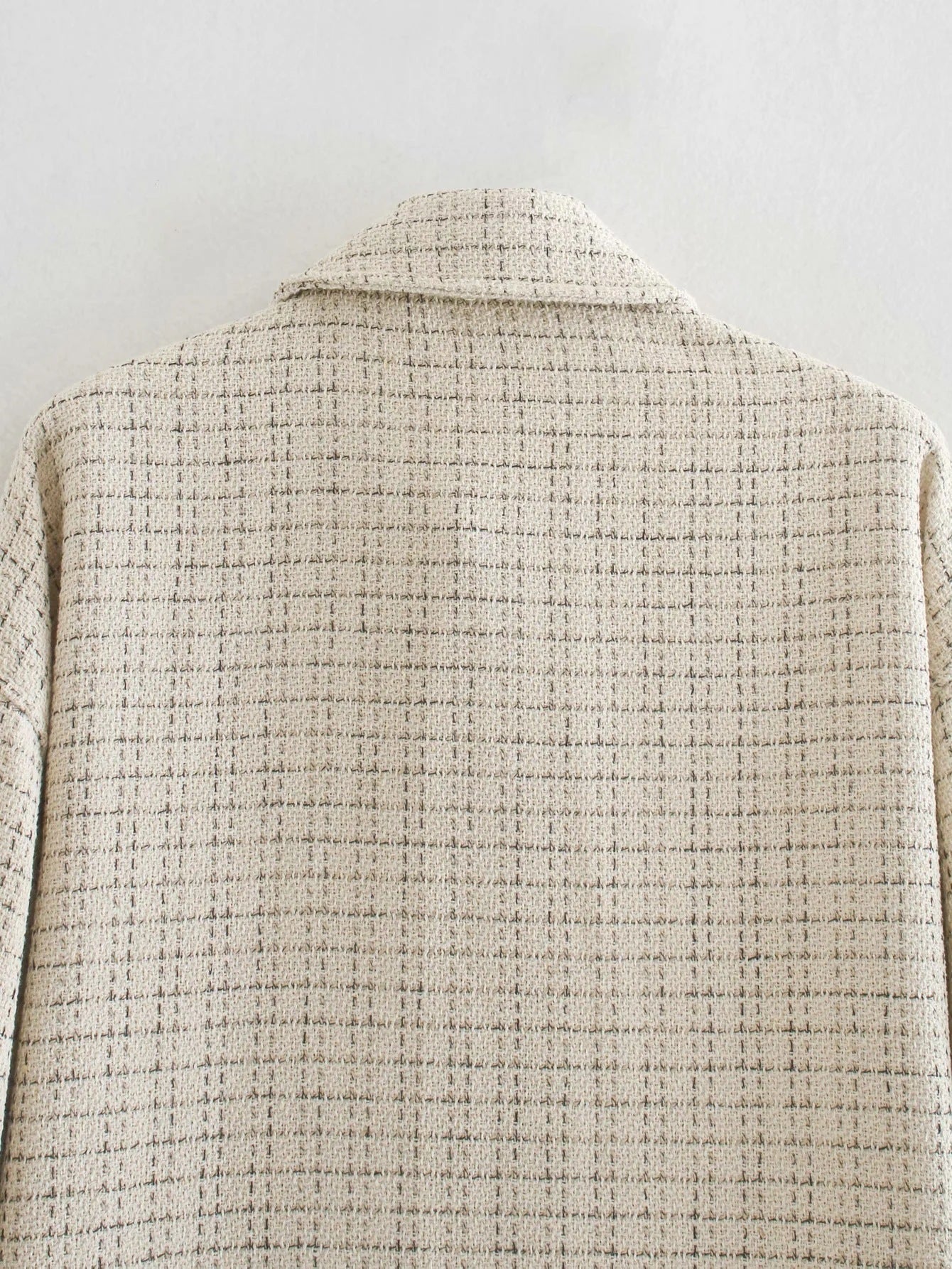 Women's Elegant Plaid Pattern Thick Coat - Pearl Button Autumn/Winter Jacket LONDYN UPBRINGING
