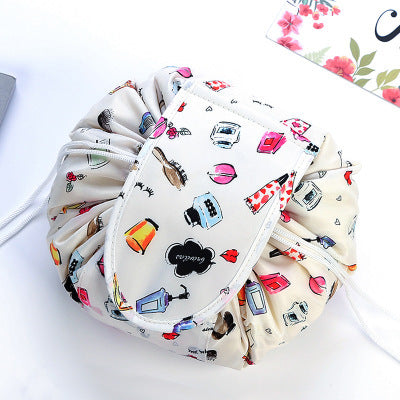 Animal Print Drawstring Cosmetic Bag – Large Capacity Lazy Makeup Storage Organizer for Travel LONDYN UPBRINGING