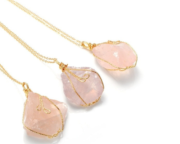 Natural Stone Pendant Necklace | Raw Irregular Crystal Rough Jewelry for Women LONDYN UPBRINGING