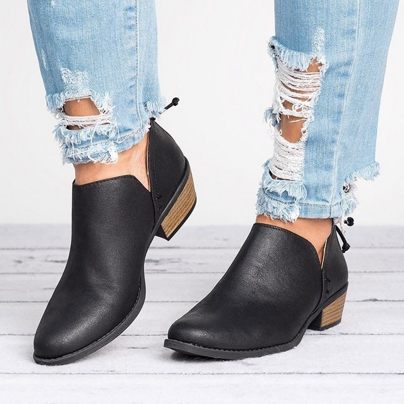 Autumn Retro High Heel Ankle Boots for Women LONDYN UPBRINGING