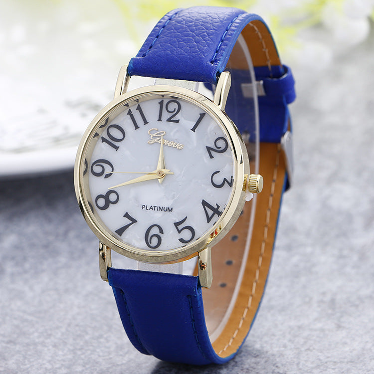 Marble Belt Geneva Watch – Fashion Shell Face Casual Watch for Men & Women LONDYN UPBRINGING