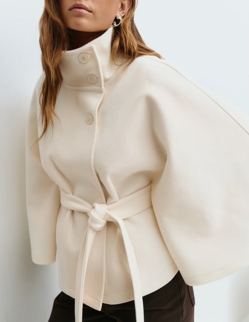 High-Neck Elegant Batwing Winter Coat LONDYN UPBRINGING