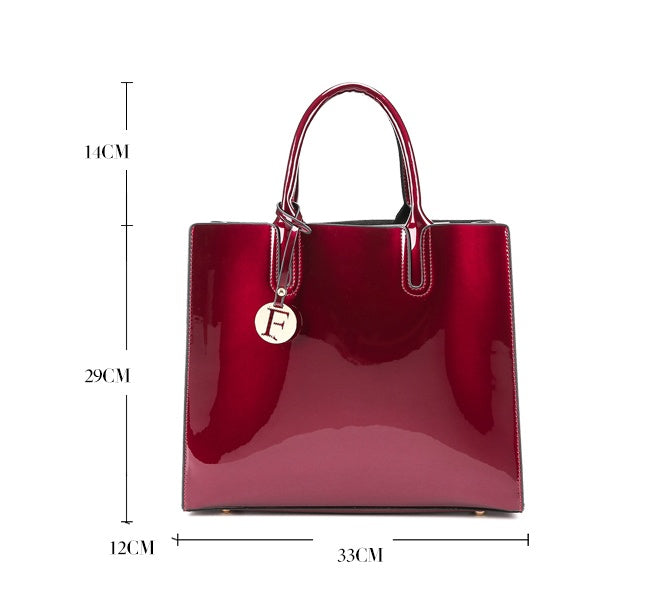 3-Piece Shiny Leather Handbag Set for Women – Stylish Tote, Shoulder & Crossbody Bags LONDYN UPBRINGING