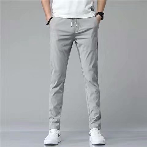 Men’s Korean Style Sweatpants – Thin Loose Straight Drawstring Casual Trousers LONDYN UPBRINGING