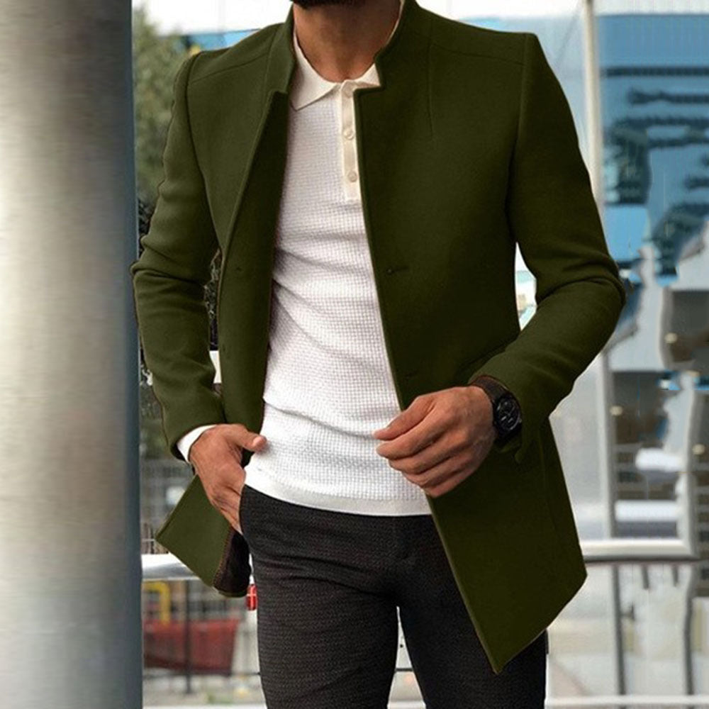 Men’s Slim Fit Business Coat – Fashion Single-Breasted Solid Color Jacket for Fall & Winter Wear LONDYN UPBRINGING