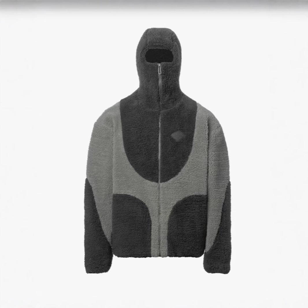 Men’s Lamb Wool Hooded Zipper Coat – Fashion Patchwork Sweatshirt for Warm Casual Style LONDYN UPBRINGING