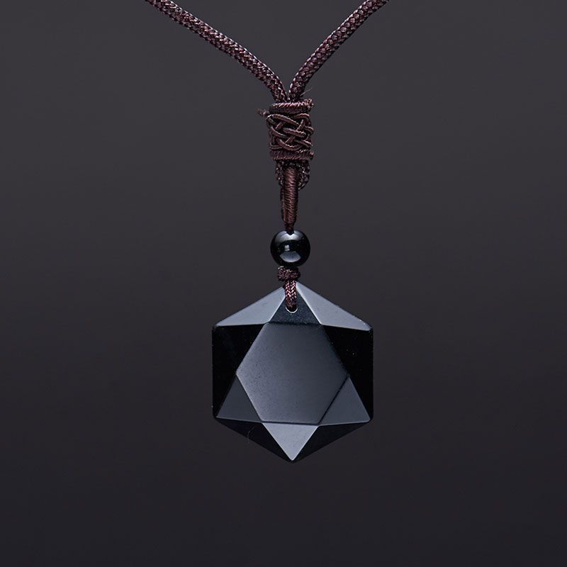 Obsidian Six-Pointed Star Pendant Necklace | Men's & Women's Sweater Chain Jewelry LONDYN UPBRINGING