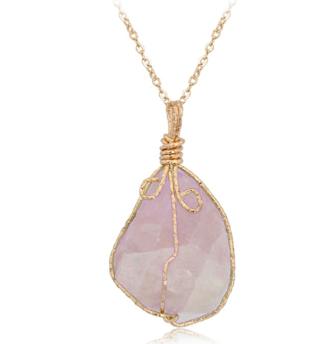 Natural Stone Pendant Necklace | Raw Irregular Crystal Rough Jewelry for Women LONDYN UPBRINGING