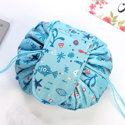 Animal Print Drawstring Cosmetic Bag – Large Capacity Lazy Makeup Storage Organizer for Travel LONDYN UPBRINGING