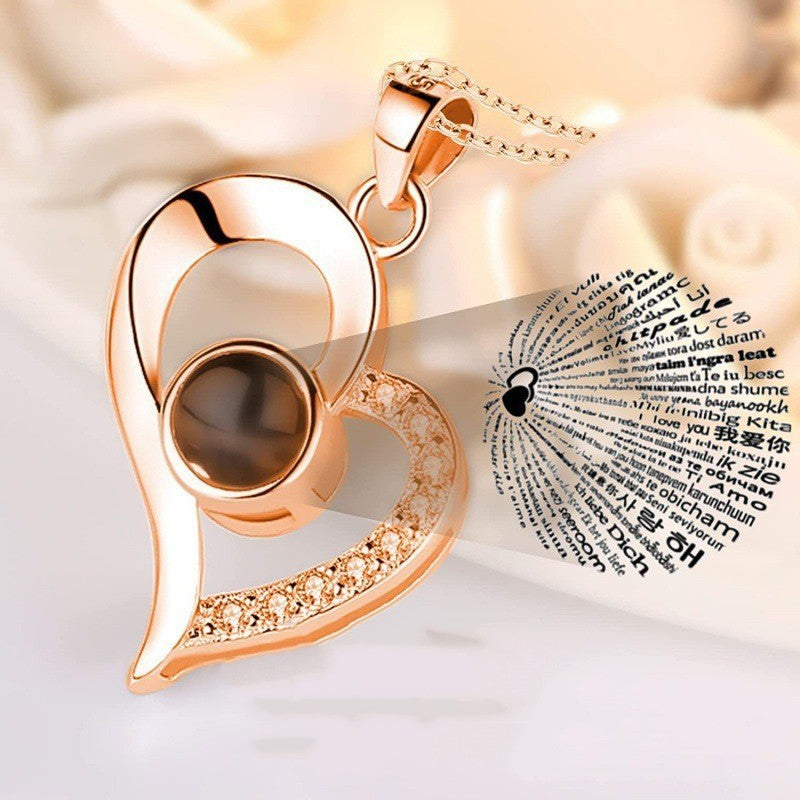 100 Languages "I Love You" Projection Necklace | Romantic Hidden Message Pendant Gift LONDYN UPBRINGING