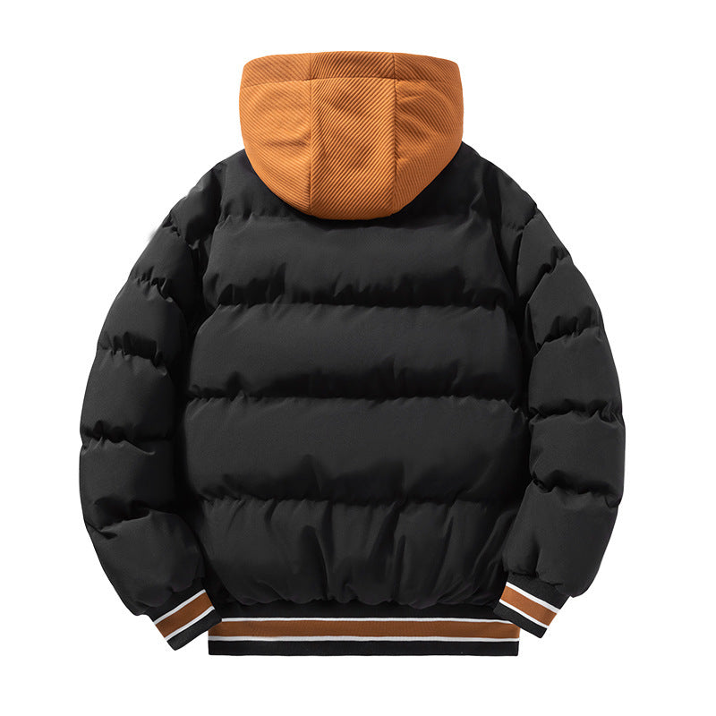 Men’s Fashion Letter Hooded Coat – Warm Cotton Winter Jacket with Zipper for Teens & Adults LONDYN UPBRINGING
