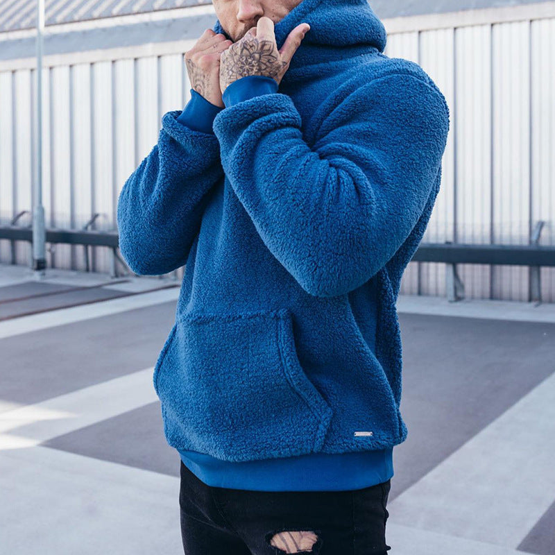 Men’s Plush Hoodie Sweatshirt – Soft Long-Sleeve Pullover with Big Pocket for Cozy Casual Style LONDYN UPBRINGING