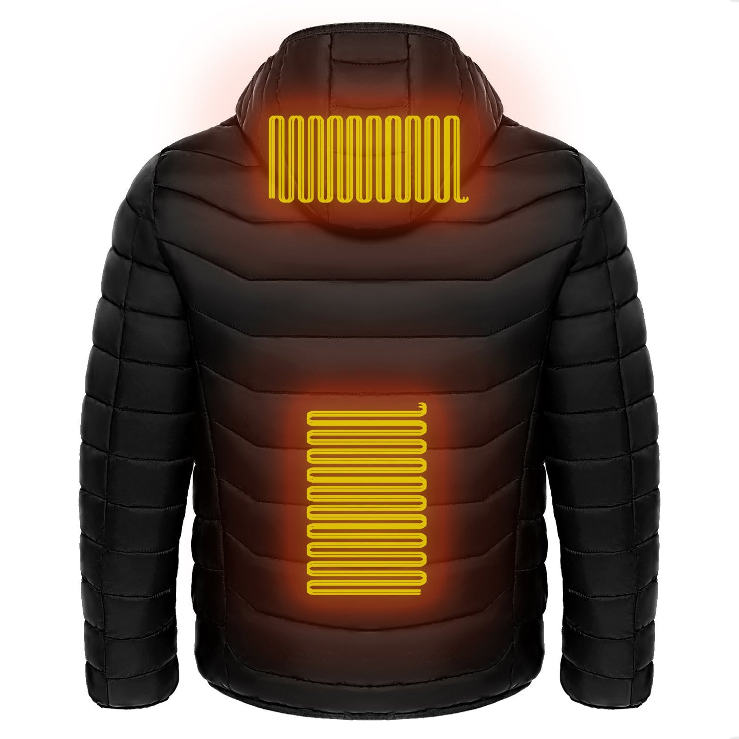 Men's Electric Heated Puffer Coat | 9-Zone | Insulated, Hooded Windbreaker LONDYN UPBRINGING