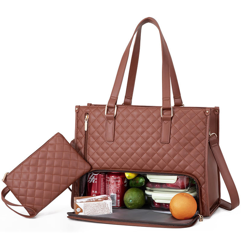 Women’s Insulated Lunch Bag – Leak-Proof Large Purse & Convenient Commuter Tote with Diagonal Strap and Computer Storage LONDYN UPBRINGING