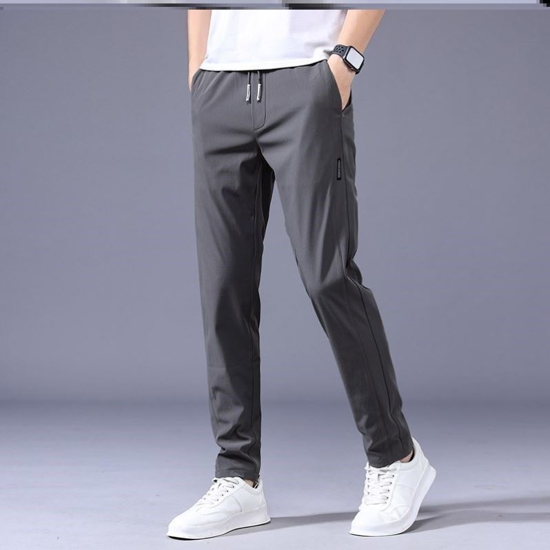 Men’s Korean Style Sweatpants – Thin Loose Straight Drawstring Casual Trousers LONDYN UPBRINGING