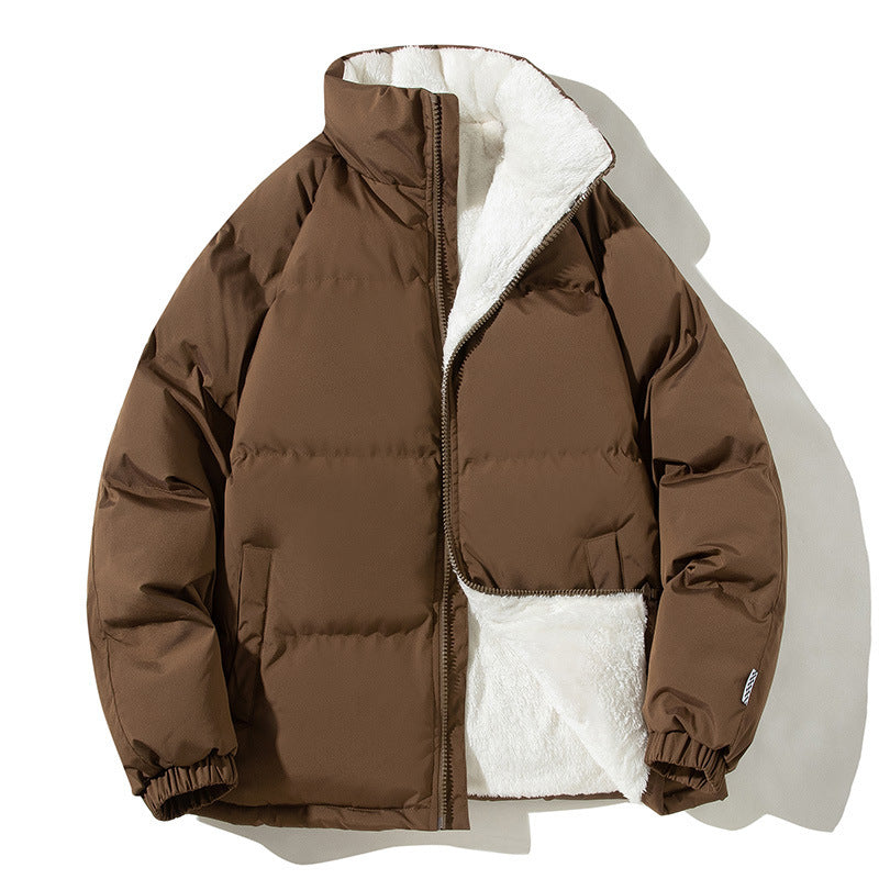 Couples Winter Plush Jacket – Thick Warm Loose Fit Coat with Pockets & Stand-Up Collar for Men & Women LONDYN UPBRINGING