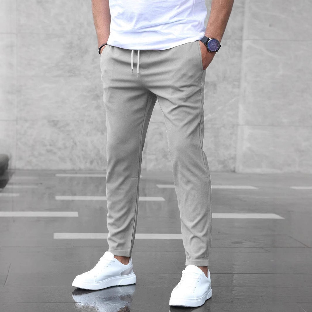 Men’s Slim Fit Casual Pants – Fashion Drawstring Trousers with Pockets LONDYN UPBRINGING