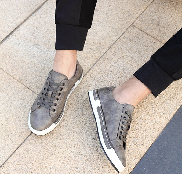 Men’s Brown Leather Casual Sneakers – Stylish Low-Top Lace-Up Shoes for Everyday Comfort & Durability LONDYN UPBRINGING
