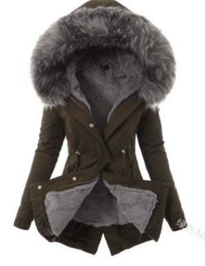 Women's Fuzzy Fleece Hooded Jacket with Drawstring | Cozy Sherpa Zip-Up Coat LONDYN UPBRINGING
