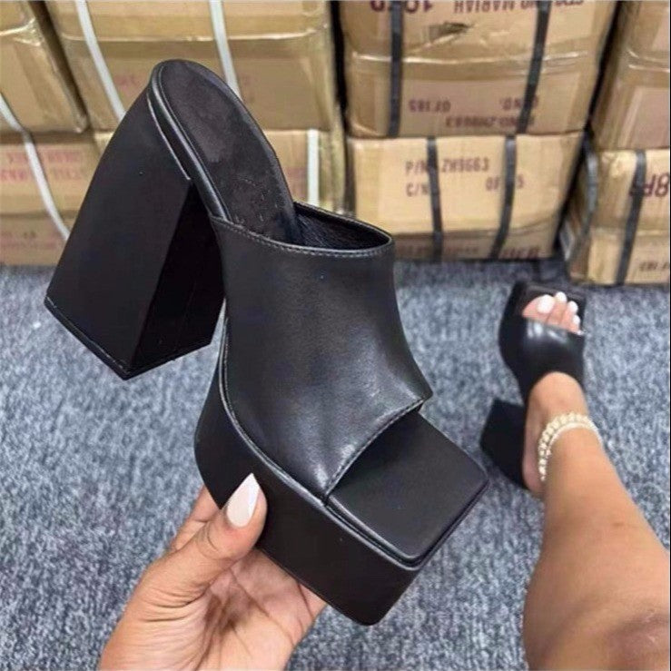 Women's Summer Printed Square Toe High Heel Sandals: Fashion Patterned Dress Shoes LONDYN UPBRINGING
