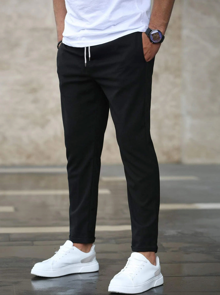 Men’s Slim Fit Casual Pants – Fashion Drawstring Trousers with Pockets LONDYN UPBRINGING