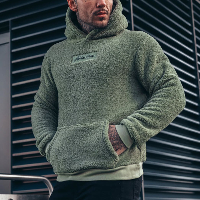 Men’s Plush Hoodie Sweatshirt – Soft Long-Sleeve Pullover with Big Pocket for Cozy Casual Style LONDYN UPBRINGING