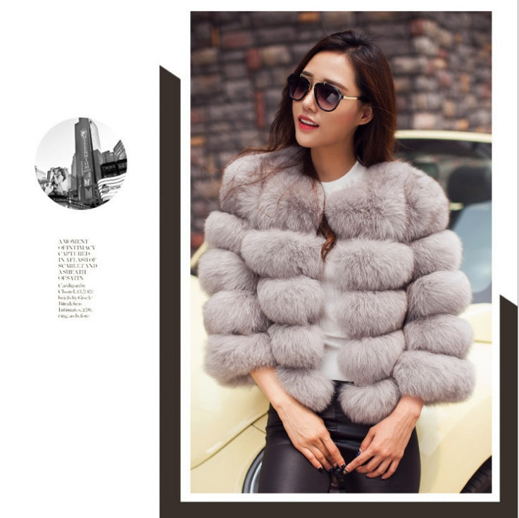 Women's Elegant Faux Mink Fur Coat S-3XL - Thick Warm Winter Outerwear LONDYN UPBRINGING
