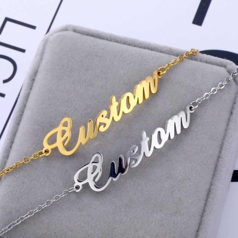 Personalized Name Bracelet: Custom Engraved Stainless Steel DIY Jewelry LONDYN UPBRINGING