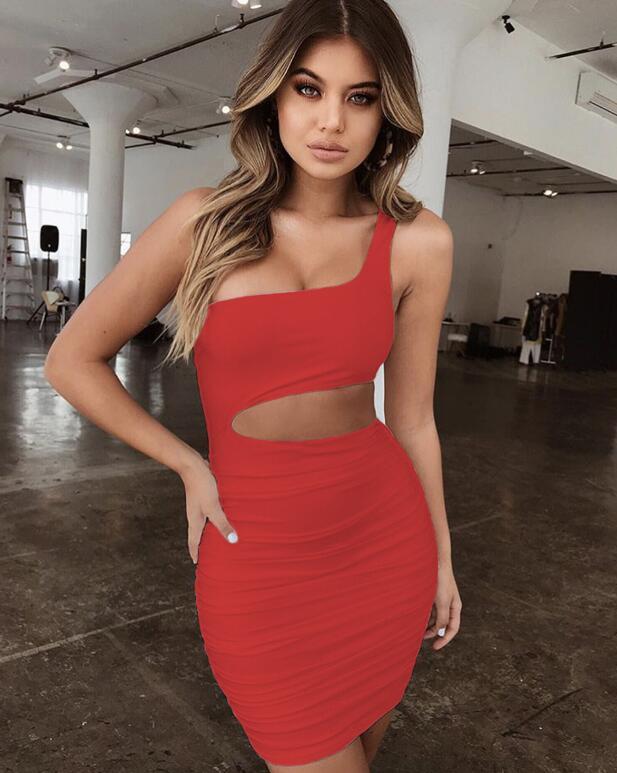 Sexy Slim-Fit One-Shoulder Mini Dress for Women | Fashion Hollow/Cutout Detail LONDYN UPBRINGING