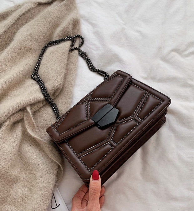 Rivet Chain Small Crossbody Bag for Women – Stylish Shoulder Purse & Trendy Handbag LONDYN UPBRINGING