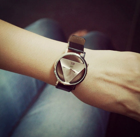 Unique Hollow Triangular Dial Watch – Quartz Dress Watch for Men & Women LONDYN UPBRINGING
