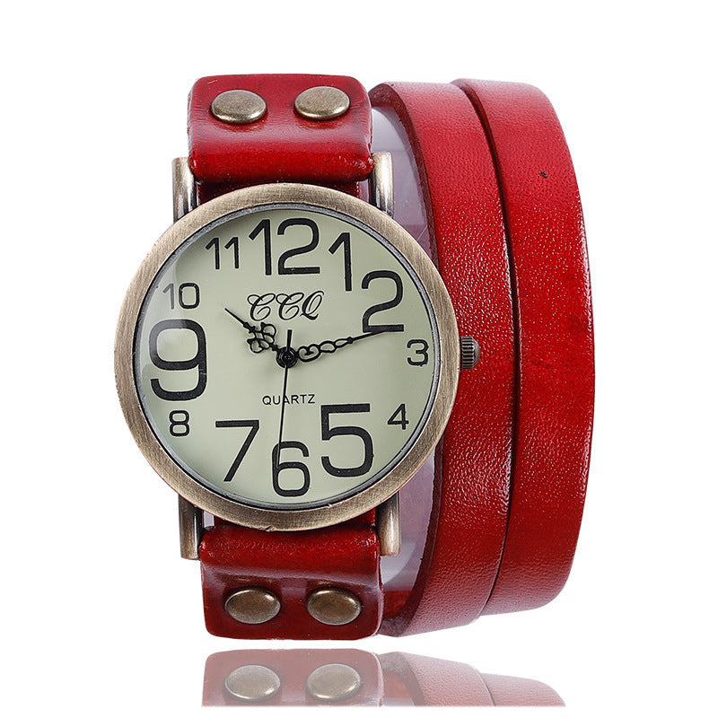 Retro Three-Circle Watch – Casual Vintage Style Wristwatch for Men & Women LONDYN UPBRINGING