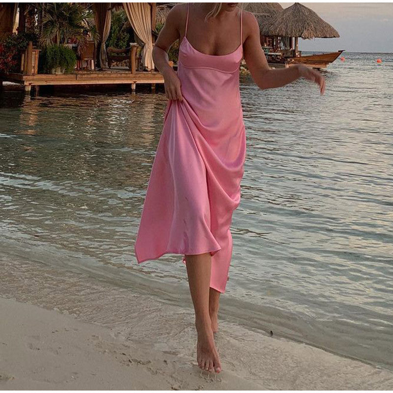 Women Camis Satin Long Dresses & Elegant Sleeveless Slip Holiday Party - Casual Backless Summer Dresses LONDYN UPBRINGING