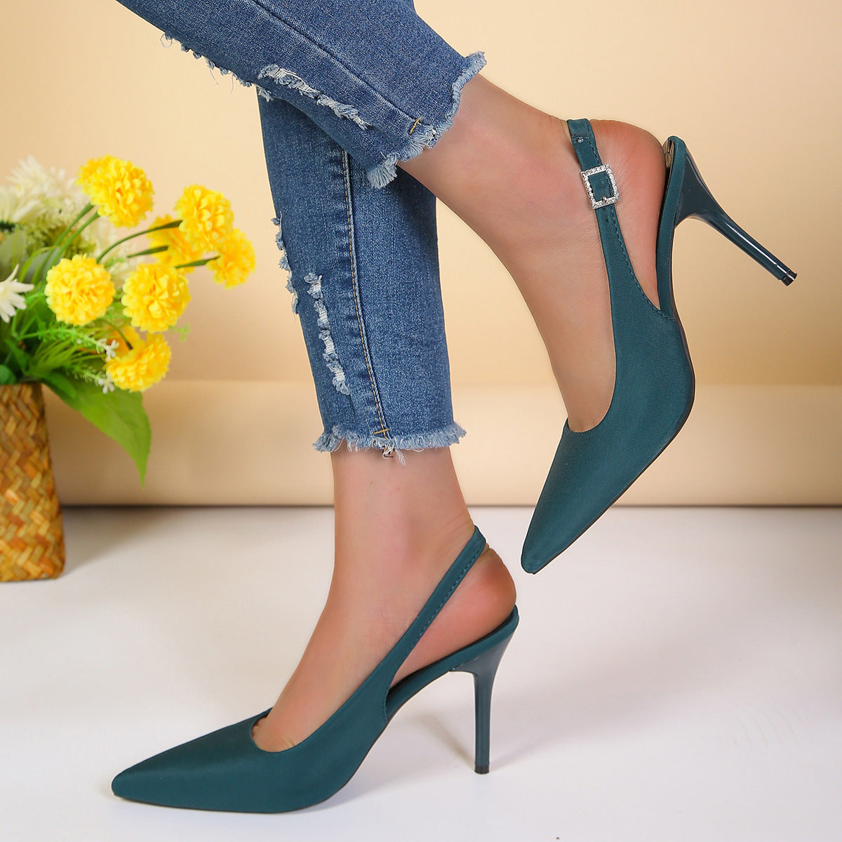 Women's Buckle Stiletto Heels | Pointed Toe Summer Sandals LONDYN UPBRINGING