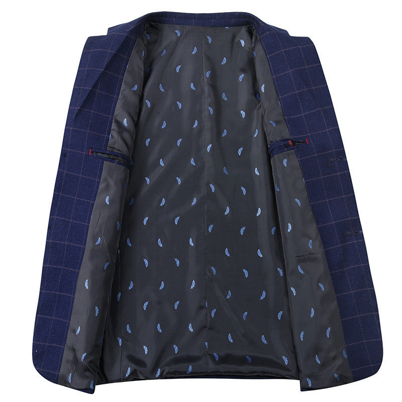 Men’s Plaid Leisure Suit – Stylish Coat & Pants Set for Modern Fashion and Comfort LONDYN UPBRINGING