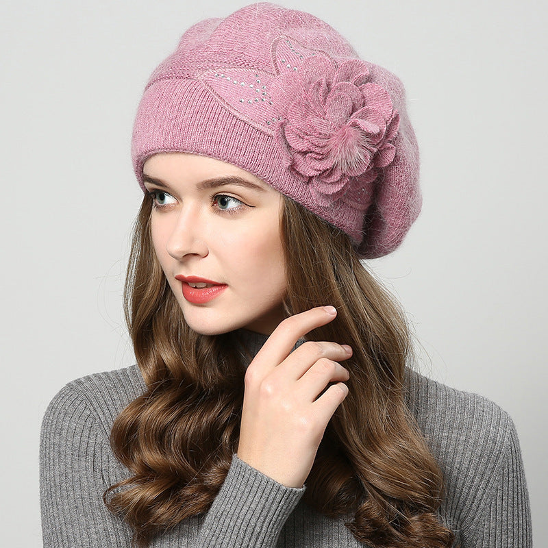 Luxury Rabbit Fur Blend Knitted Beanie for Women | Warm Winter Wool Hat LONDYN UPBRINGING