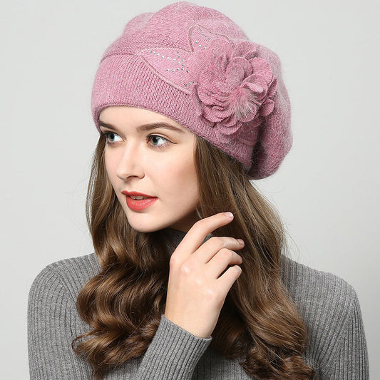 Luxury Rabbit Fur Blend Knitted Beanie for Women | Warm Winter Wool Hat LONDYN UPBRINGING