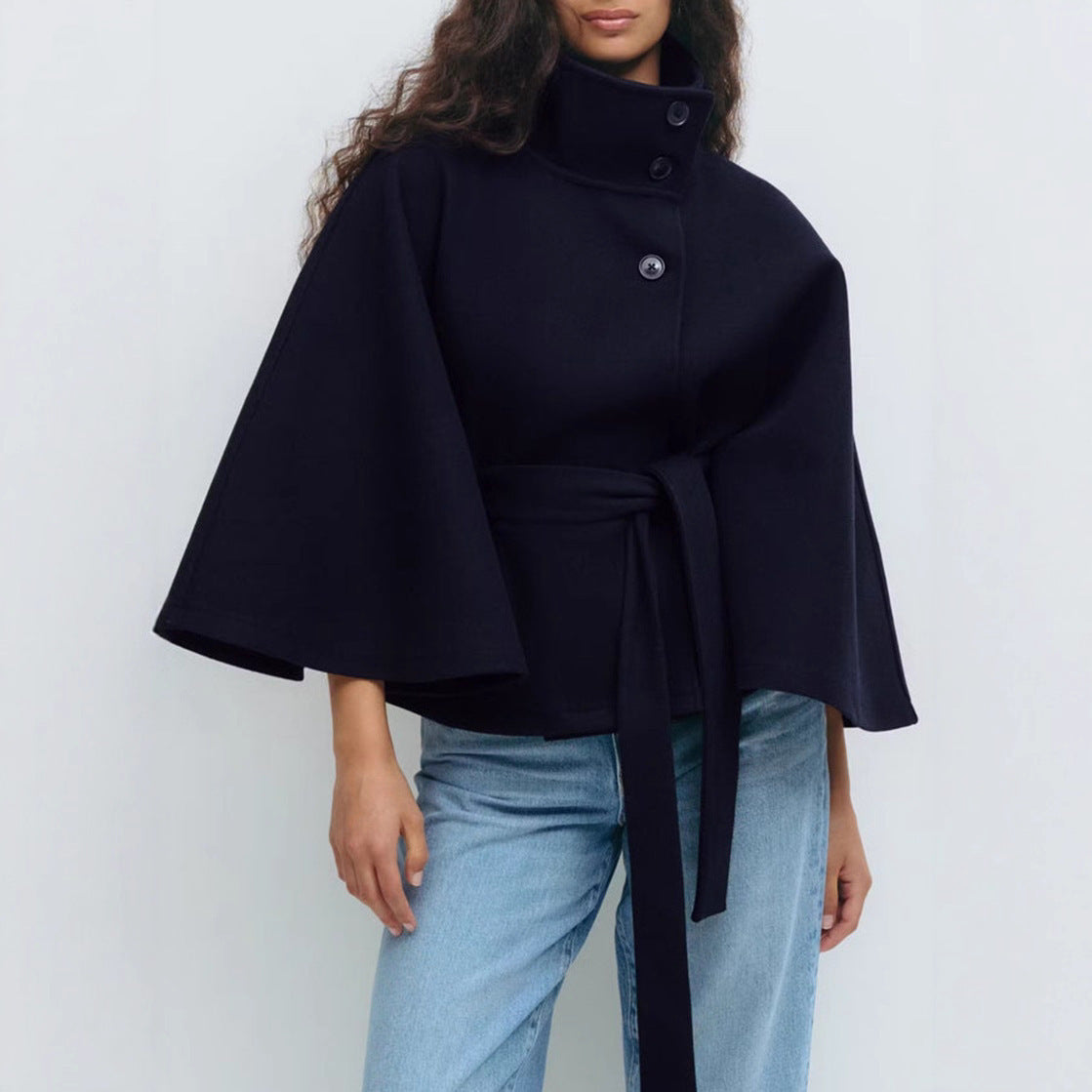 High-Neck Elegant Batwing Winter Coat LONDYN UPBRINGING