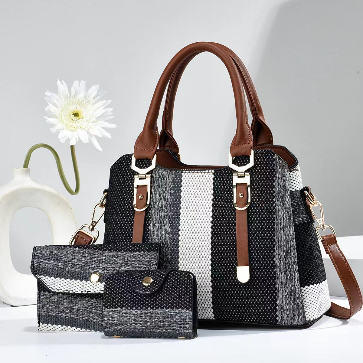 Crossbody Canvas Handbag for Women – Large Capacity Mother & Child Contrast Color Tote Bag LONDYN UPBRINGING