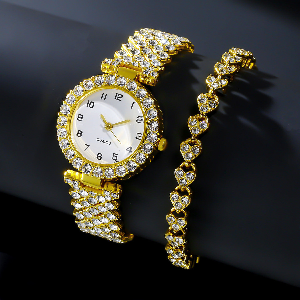 2PCS Luxury Women Watch Set – Silver Strap Quartz Wristwatch with Alloy Bracelet, Perfect Jewelry Gift LONDYN UPBRINGING