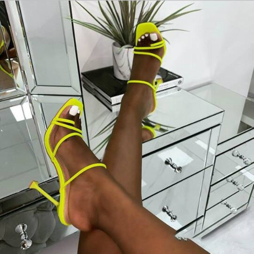 Women's Summer Square Toe Stiletto High Heel Sandals: New Sleek Dress Heels LONDYN UPBRINGING
