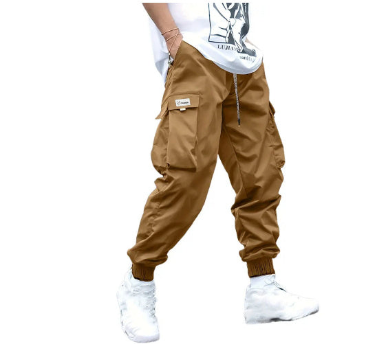 Men’s Multi-Pocket Cargo Pants – Casual Hip-Hop Drawstring Trousers for Outdoor & Streetwear Style LONDYN UPBRINGING