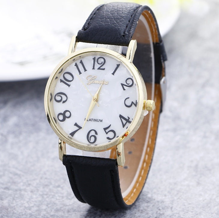 Marble Belt Geneva Watch – Fashion Shell Face Casual Watch for Men & Women LONDYN UPBRINGING