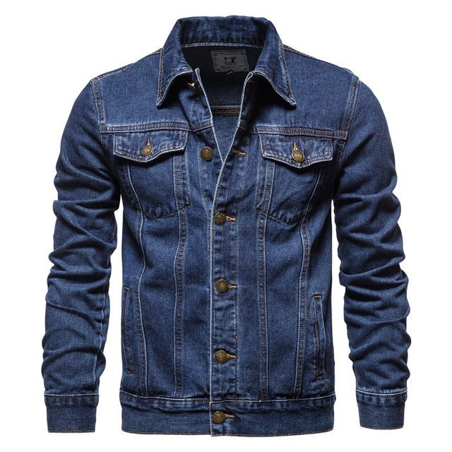 Men’s Casual Blue Denim Jacket – Stylish Lapel Jean Outerwear for Everyday Wear LONDYN UPBRINGING