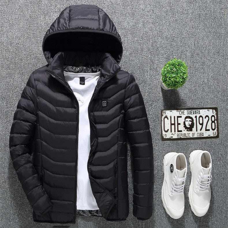 Men’s USB Heated Jacket – Electric Cotton Thermal Coat with Heating Vest for Winter Warmth & Outdoor Comfort LONDYN UPBRINGING