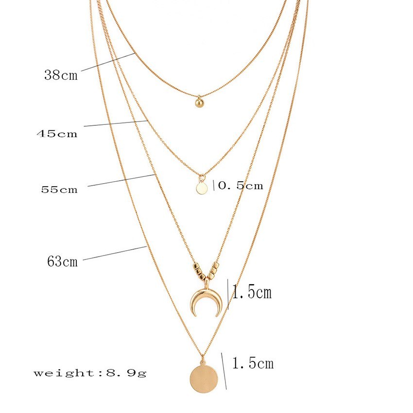 Multi-layer Moon Pendant Necklaces for Women Bohemian Wafer Elegant Necklace LONDYN UPBRINGING