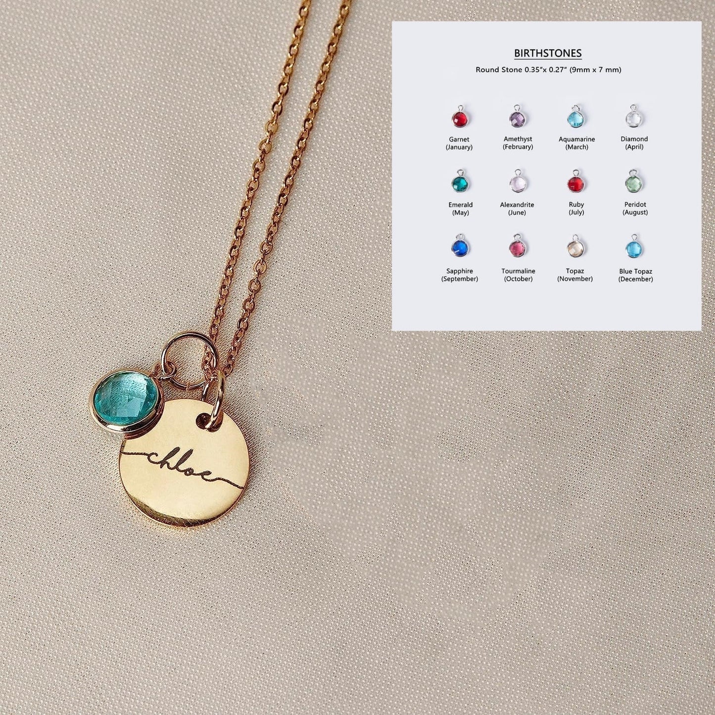 Personalized Birthstone Name Necklace | Custom Engraved Stackable Jewelry Gift LONDYN UPBRINGING