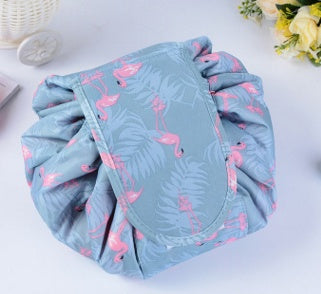 Animal Print Drawstring Cosmetic Bag – Large Capacity Lazy Makeup Storage Organizer for Travel LONDYN UPBRINGING