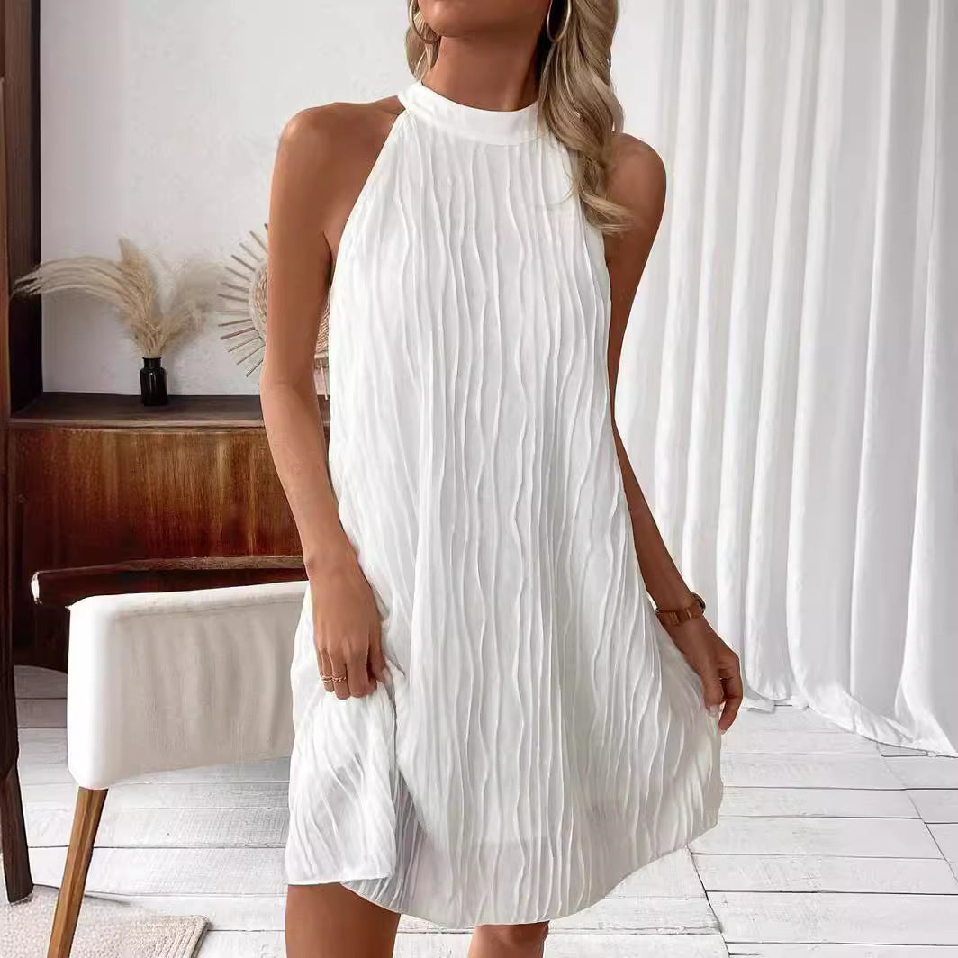 Women's Halter Backless Dress - Pure Color Fashion Styles LONDYN UPBRINGING