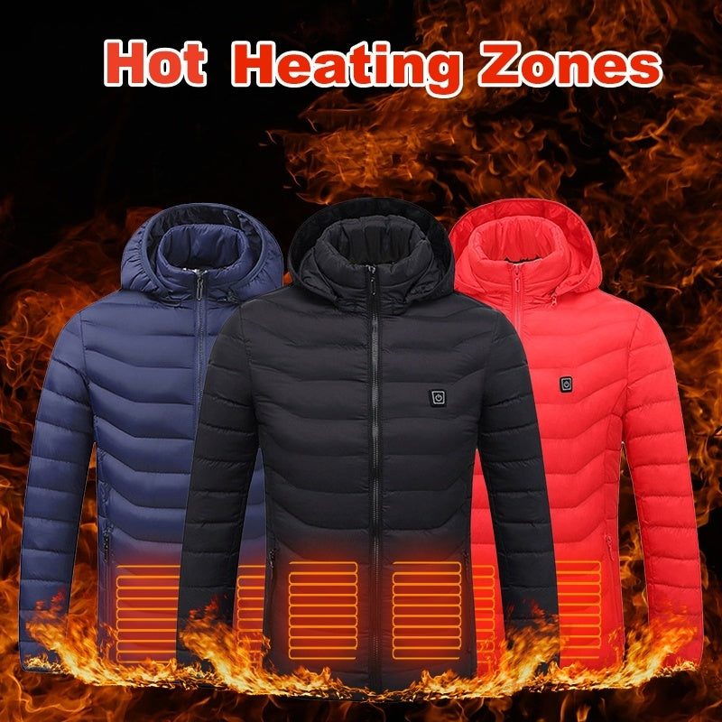 Men’s USB Heated Jacket – Electric Cotton Thermal Coat with Heating Vest for Winter Warmth & Outdoor Comfort LONDYN UPBRINGING